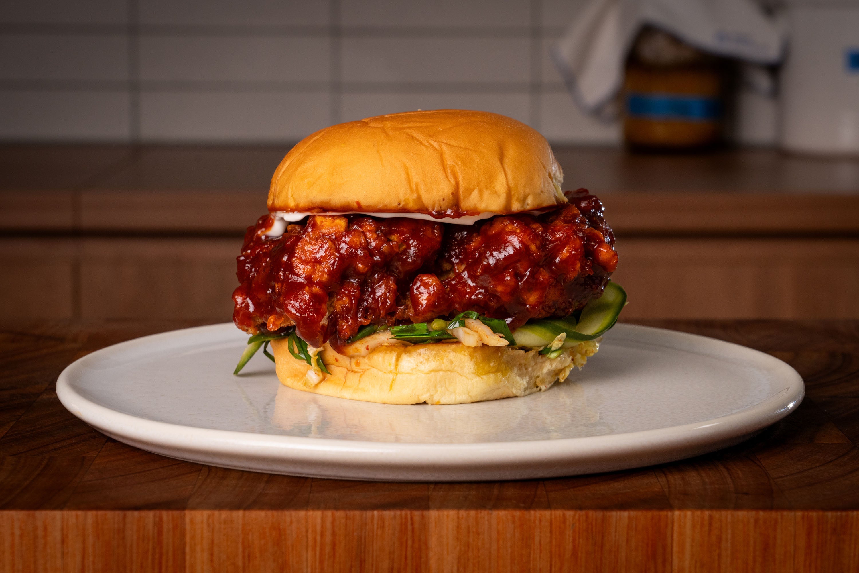 Korean Fried Chicken Burger - Andy Cooks