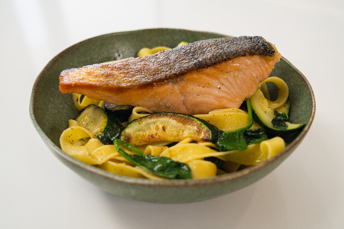 Panfried salmon pasta Andy Cooks