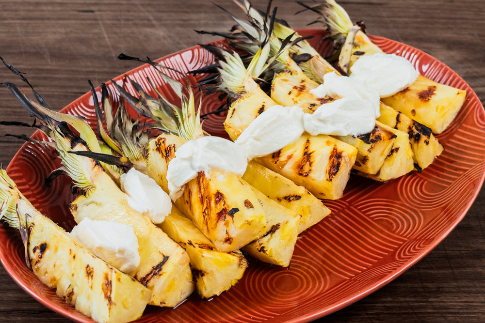 Andy Cooks - Grilled pineapple with ricotta and hot honey