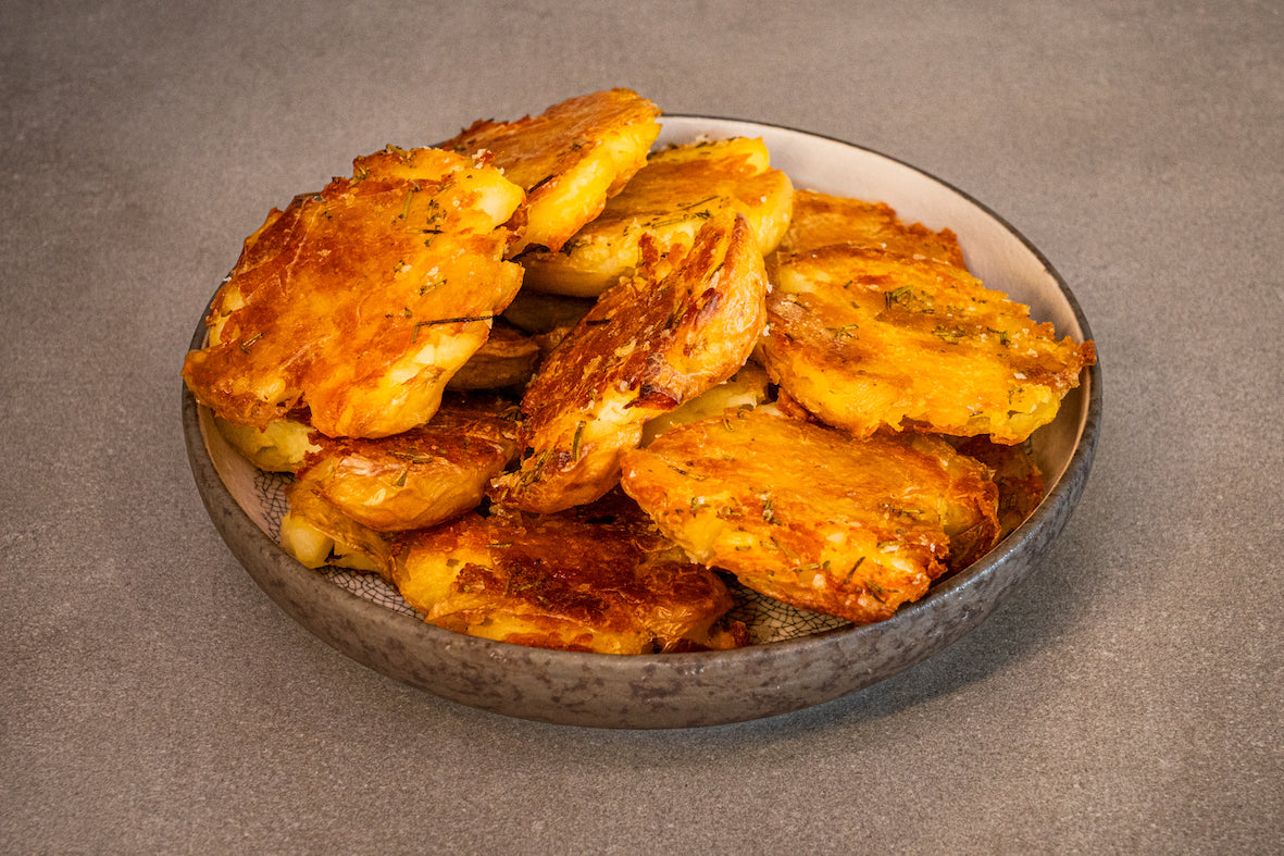 Andy Cooks - Crushed rosemary potatoes