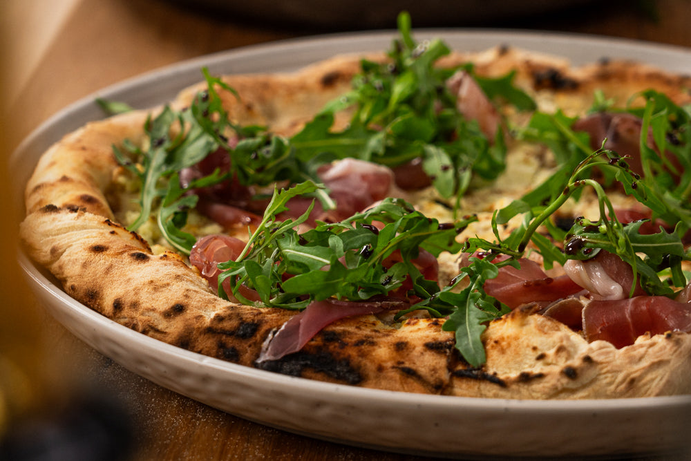 Andy Cooks - Pizza ricotta, rocket and prosciutto