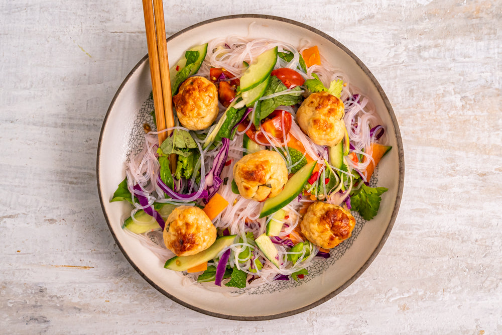 Andy Cooks - Thai Chicken Meatballs Vermicelli Salad