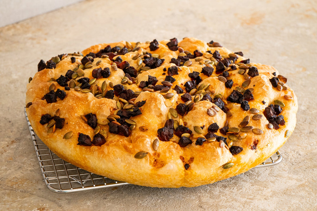 Andy Cooks - Chorizo and Pumpkin Seed Focaccia Recipe