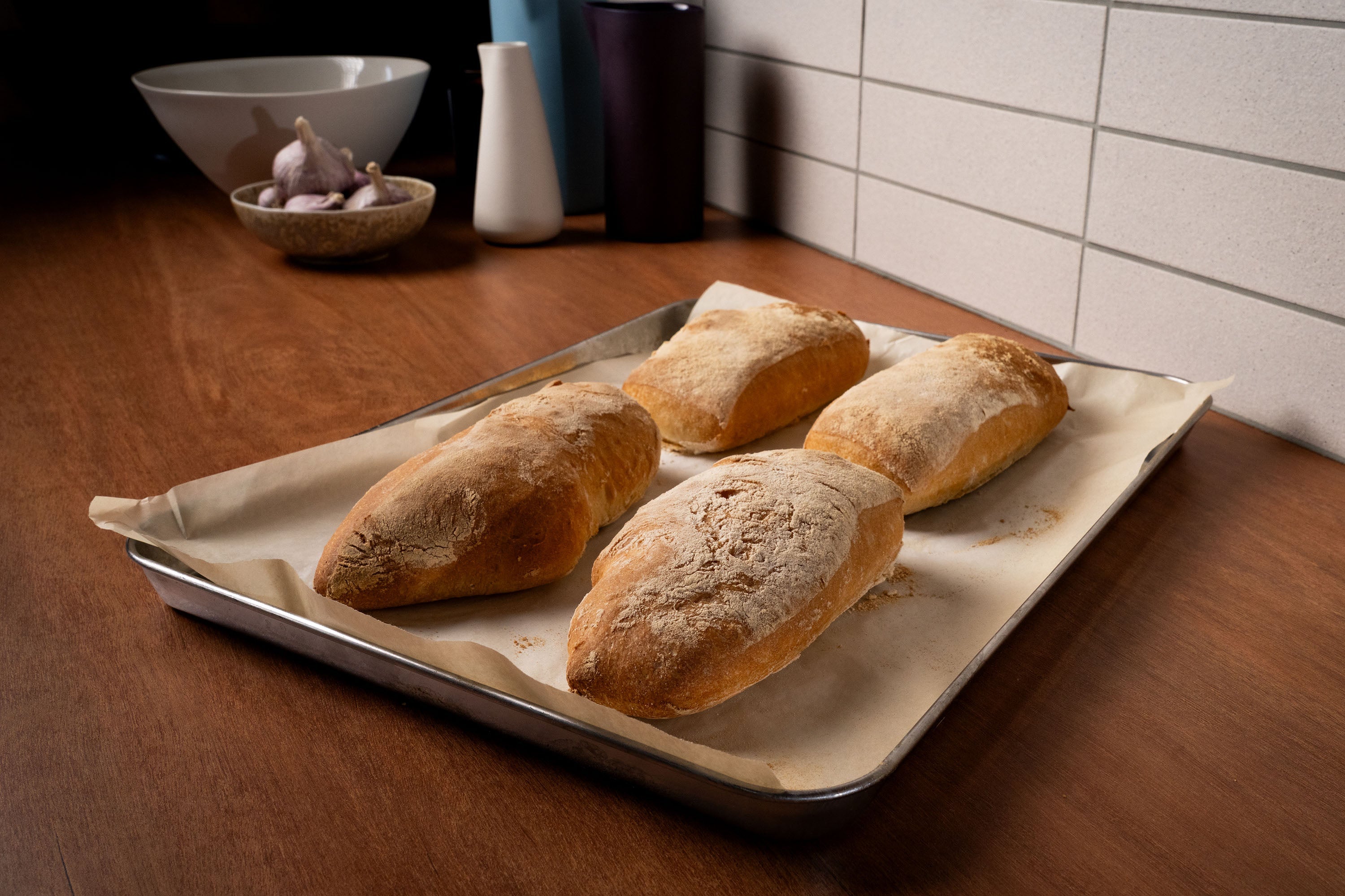 Andy Cooks - Homemade Italian Bread Rolls Ciabatta