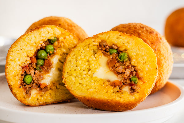 Arancini ragu e piselli