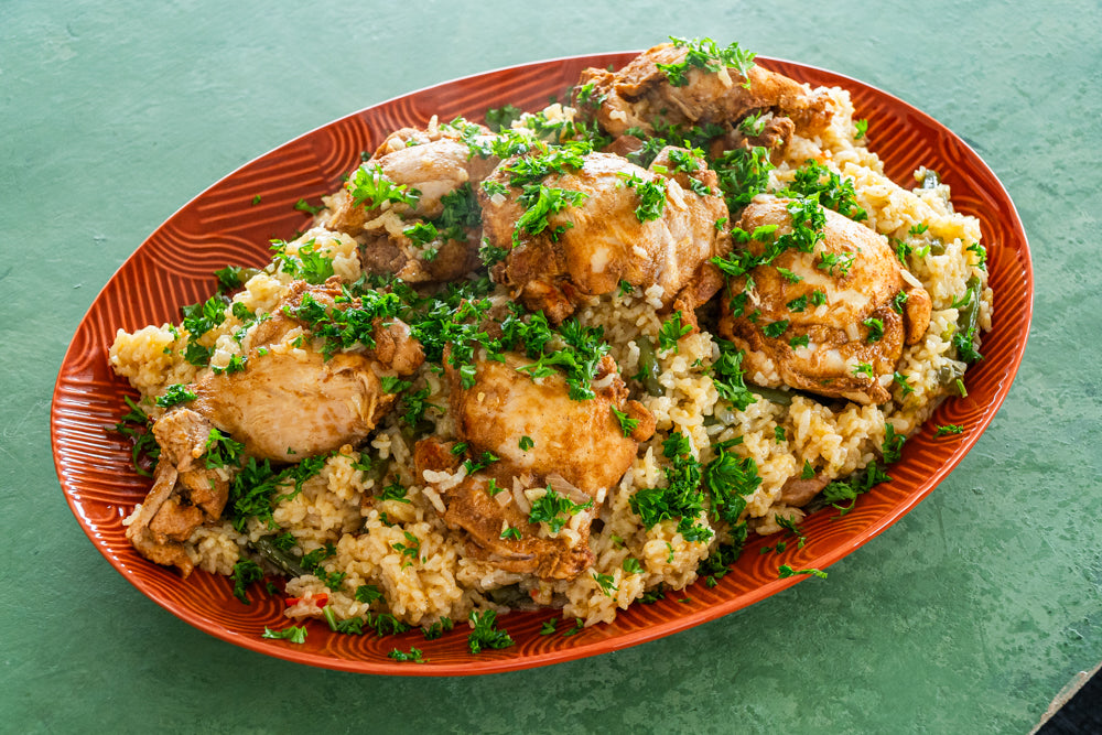 Hähnchen mit Reis aus dem Schnellkochtopf